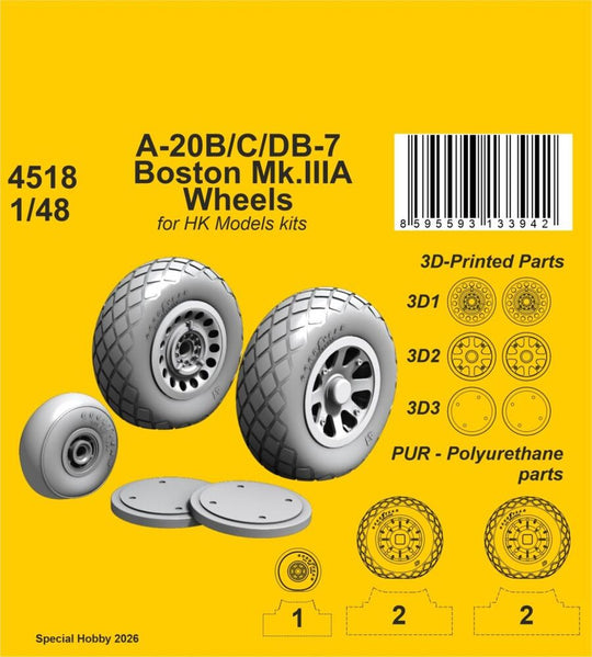 A-20B/C/DB-7 Boston Mk.III Wheels for HK Models