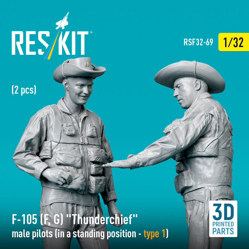F-105 (F, G) Thunderchief male pilots (in a standing position - type 1) (2 pcs) (3D Printed)