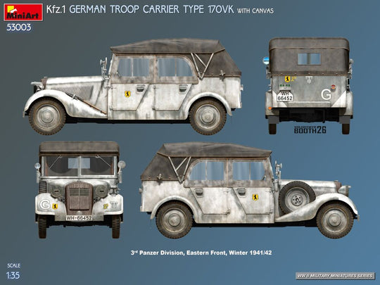 Kfz.1 German Troop Carrier Type 170VK w/Canvas