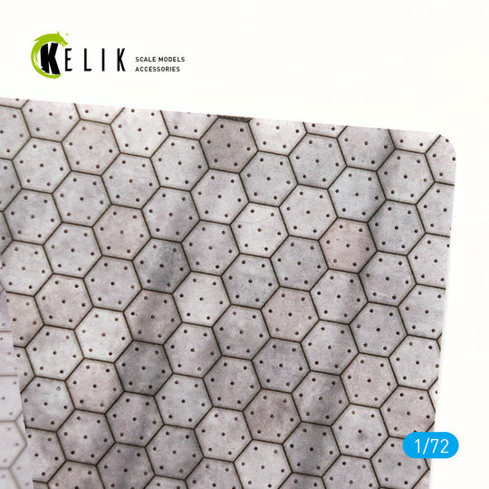 Swiss hexagonal concrete parking place Base - Acrylic 3 mm (280 x 180 mm) (170 g)