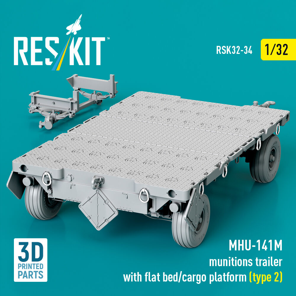 MHU-141M munitions trailer with flat bed/cargo platform (type 2) (3D Printed model kit)