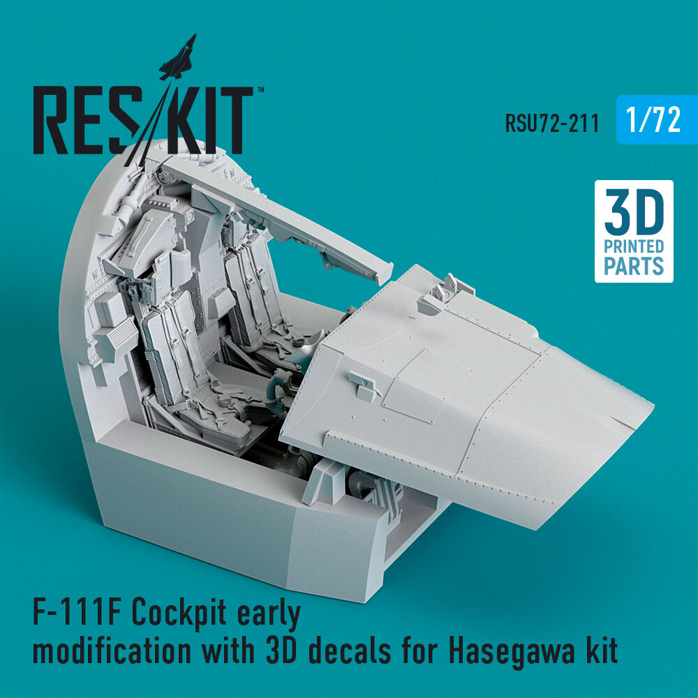 F-111F Cockpit early modification with 3D decals for Hasegawa kit (3D Printed)