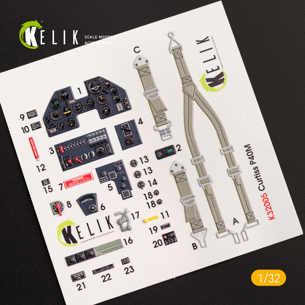 P-40M interior 3D decals for Trumpeter kit