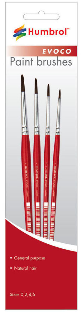 Evoco Pinsel-Set (Größen 0, 2, 4 & 6)