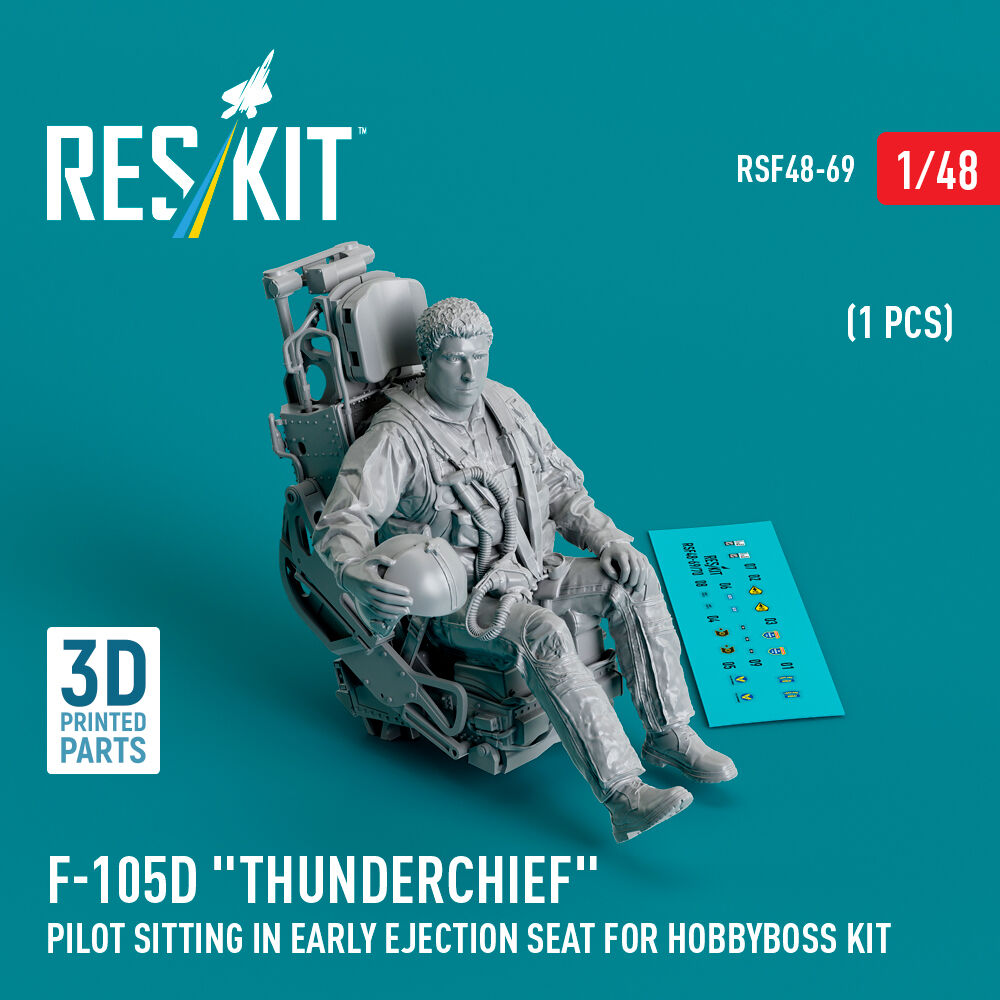 F-105D Thunderchief pilot sitting in early ejection seat for HobbyBoss kit (1 pcs) (3D Printed)
