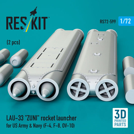 LAU-33 ZUNI rocket launcher for US Army & Navy (2 pcs) (F-4, F-8, OV-10) (3D Printed)