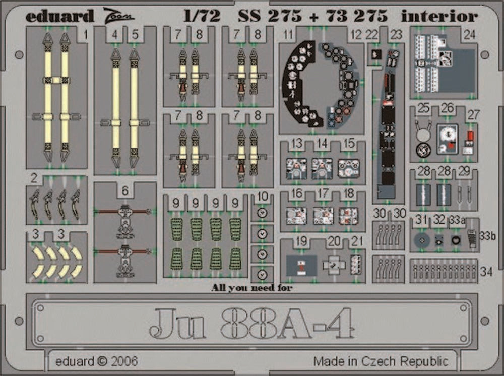 Ju 88A-4 interior für Hasegawa-Bausatz