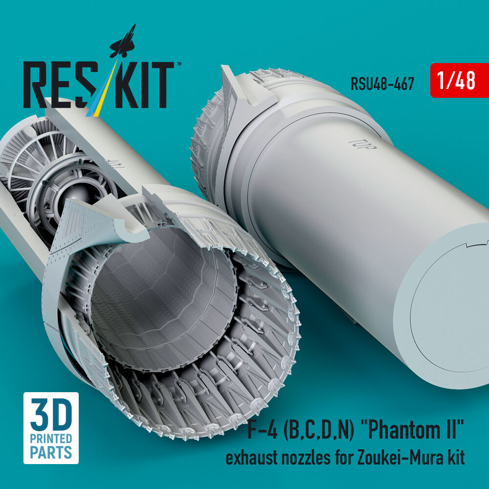 F-4 (B, C, D, N) Phantom II exhaust nozzles for Zoukei-Mura kit (3D Printed)
