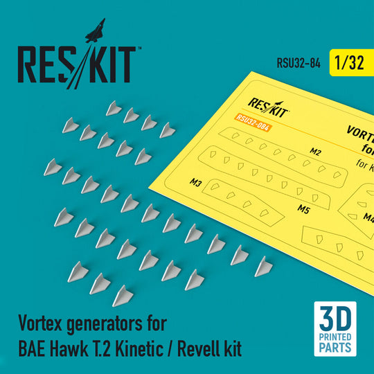 Vortex generators for BAE Hawk T.2 Kinetic / Revell kit (3D Printed)