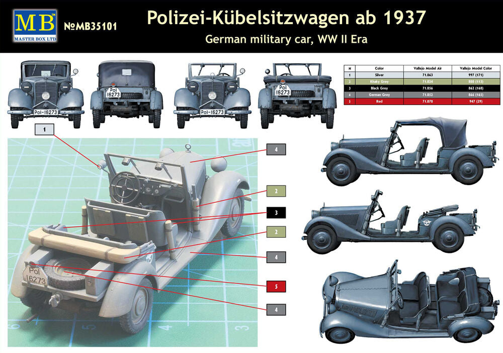 Polizei-Kubelsitzwagen ab 1937 mil. car