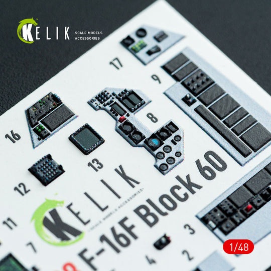 F-16F Block 60 - interior 3D decals for Hasegawa kit