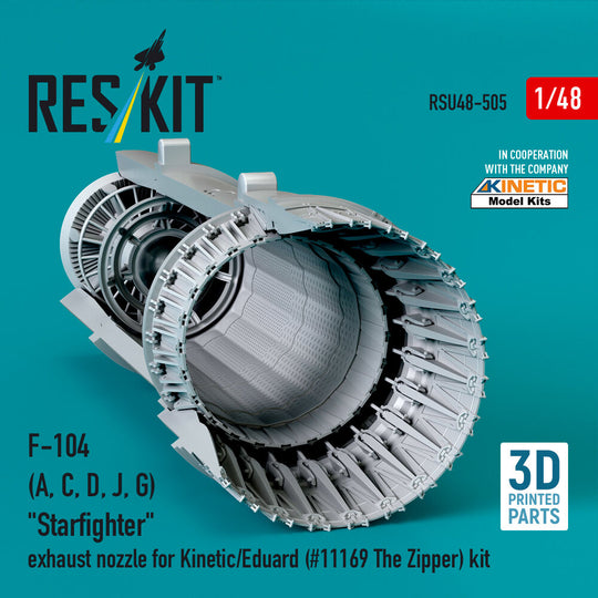 F-104 (A, C, D, J, G) Starfighter exhaust nozzle for Kinetic/Eduard (#11169 The Zipper) kit (3D Printed)