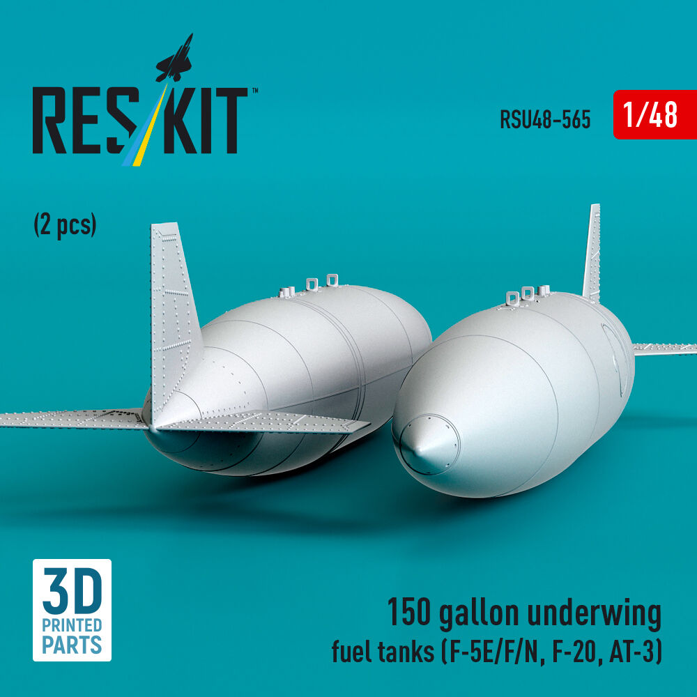 150 gallon underwing fuel tanks (2 pcs) (F-5E/F/N, F-20, AT-3) (3D Printed)