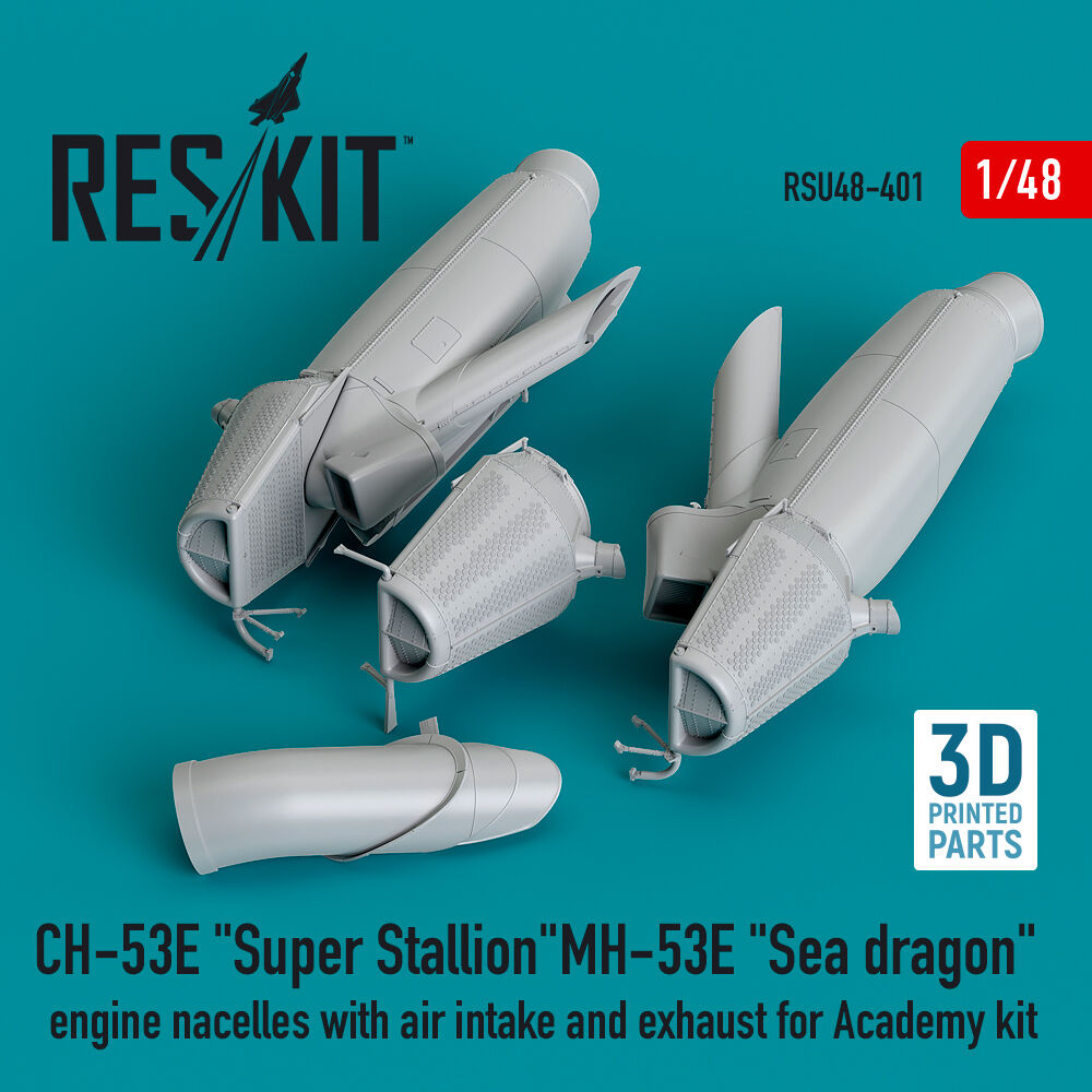 CH-53E Super Stallion, MH-53E Sea dragon engine nacelles with air intake and exhaust for Academy kit (3D printed)