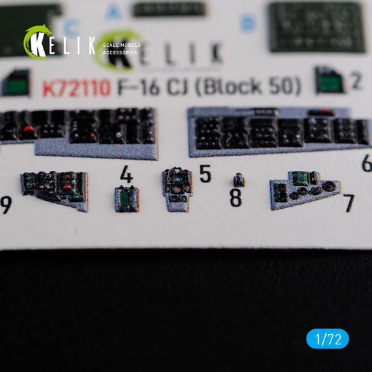 F-16 CJ (Block 50) interior 3D decals for Tamiya kit