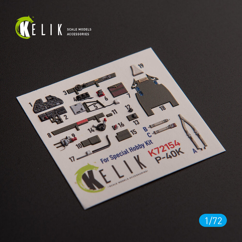 P-40K - interior 3D decals for Special Hobby kit