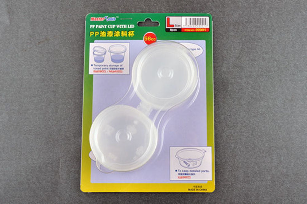 PP Paint Cup with Lid ---  L-size 56cc X 8pcs
