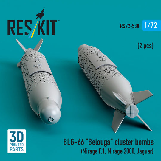 BLG-66 Belouga cluster bombs (2 pcs) (Mirage F.1, Mirage 2000, Jaguar) (3D Printed)
