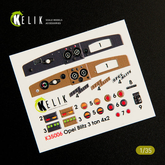 Opel Blitz 3ton 4x2 interior 3D decals for Tamiya kit