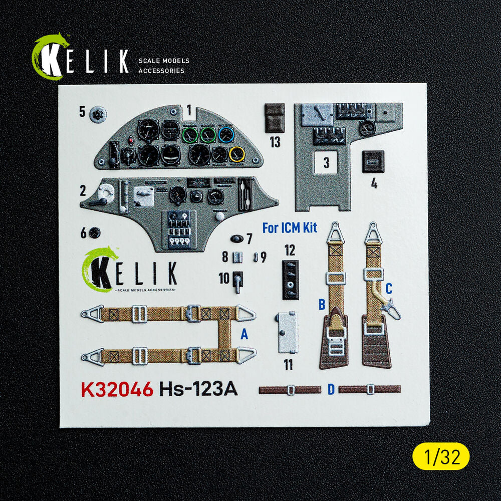Hs-123A-1 - interior 3D decals for ICM kit