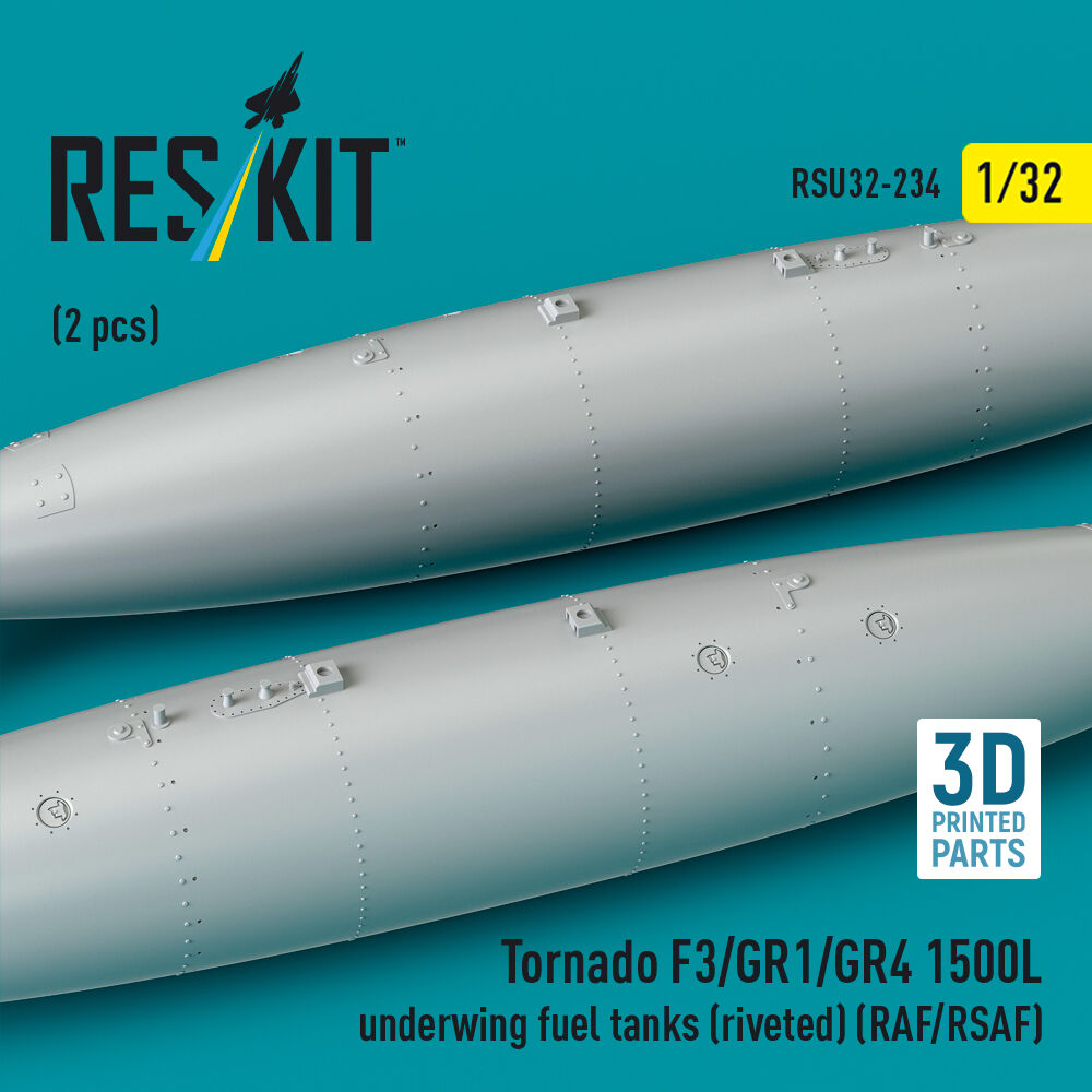 Tornado F3/GR1/GR4 1500L underwing fuel tanks (riveted) (RAF/RSAF) (2 pcs) (3D Printed)