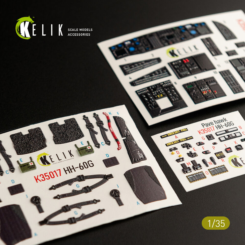 HH-60G Pave Hawk interior 3D decals for Kitty Hawk / Zimimodel kit