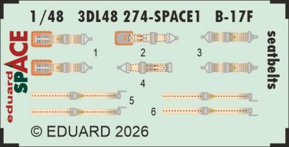 B-17F seatbelts SPACE for Revell