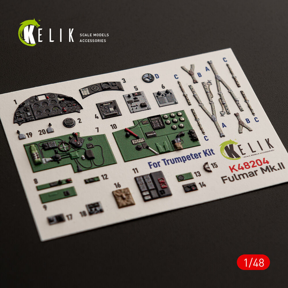 Fulmar Mk.II - interior 3D decals for Trumpeter
