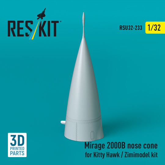 Mirage 2000B nose cone for Kitty Hawk / Zimimodel kit (3D Printed)