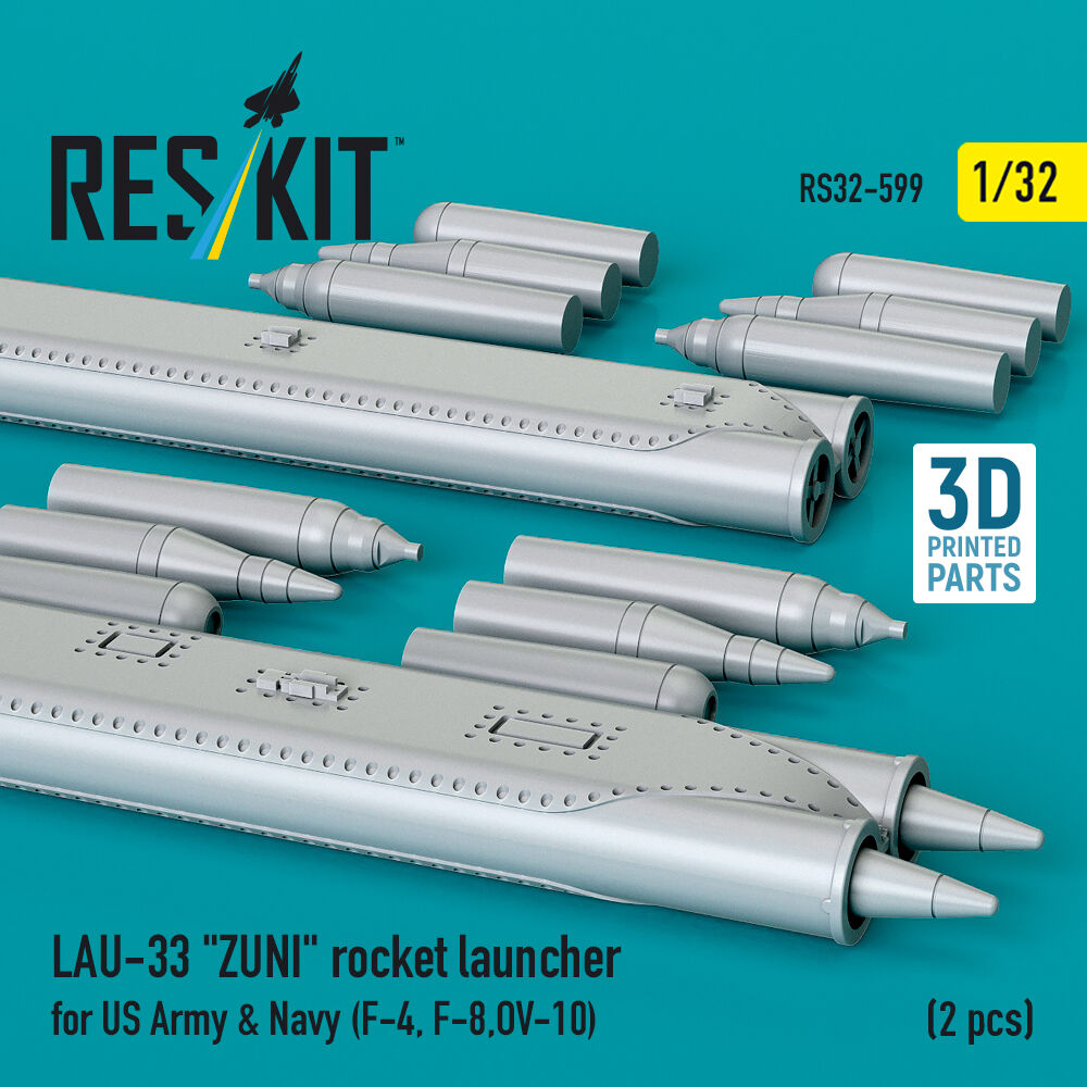 LAU-33 ZUNI rocket launcher for US Army & Navy (2 pcs) (F-4, F-8, OV-10) (3D Printed)