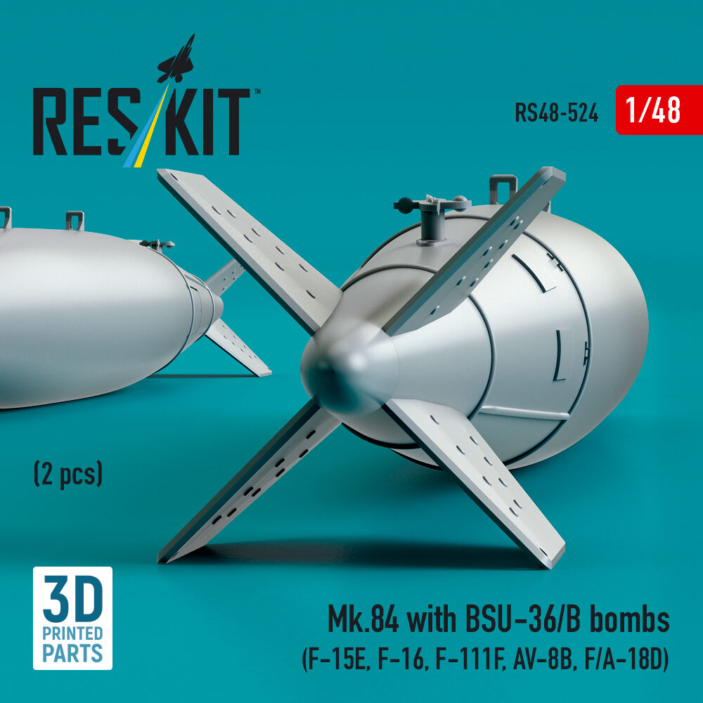 Mk.84 with BSU-36/B bombs (2 pcs) (F-15E, F-16, F-111F, AV-8B, F/A-18D) (3D Printed)