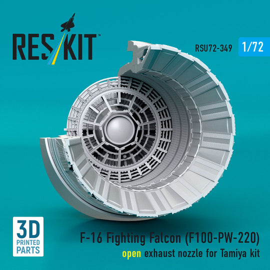 F-16 Fighting Falcon (F100-PW-220) open exhaust nozzle (3D Printed) for Tamiya