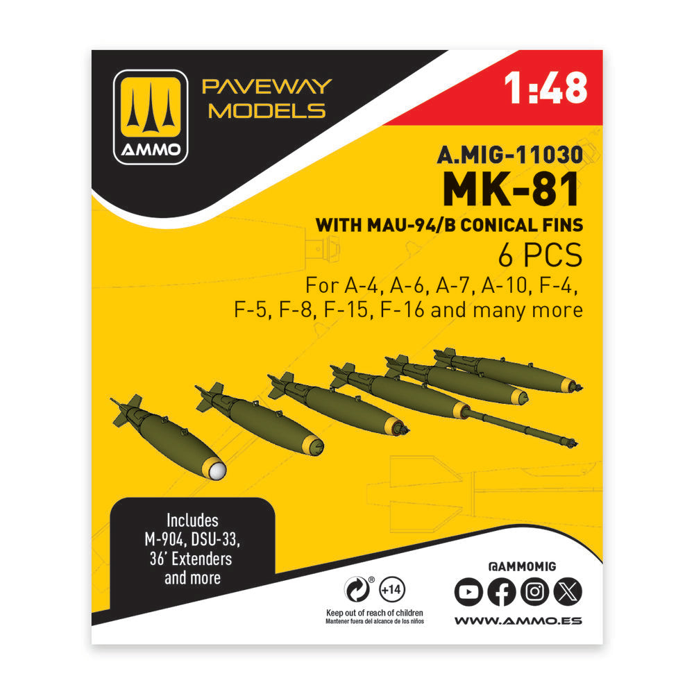 MK-81 with MAU-94/B conical fin (6 pcs)