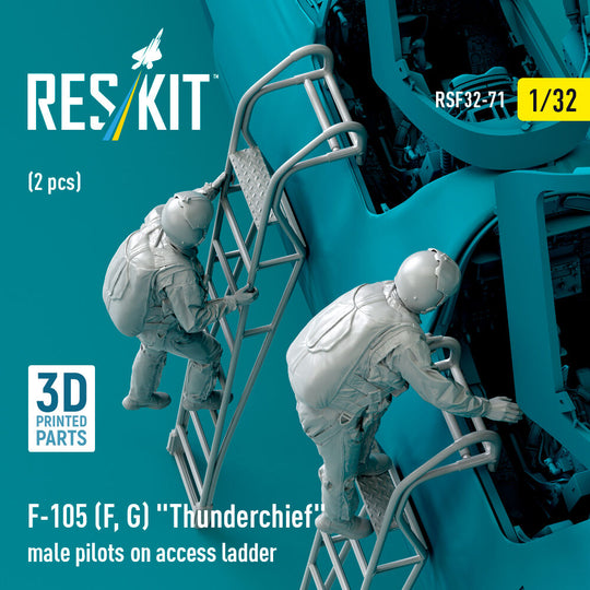 F-105 (F, G) Thunderchief male pilots on access ladder (2 pcs) (3D Printed)