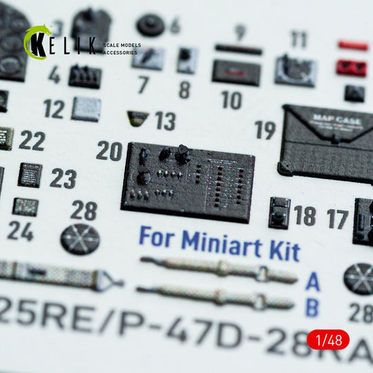 P-47D - 25RE/28RA - interior 3D decals for MiniArt kit