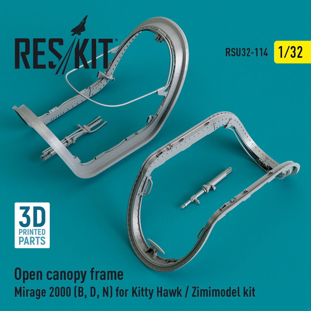 Open canopy frame Mirage 2000 (B,D,N) for Kitty Hawk / Zimimodel kit (3D Printed)