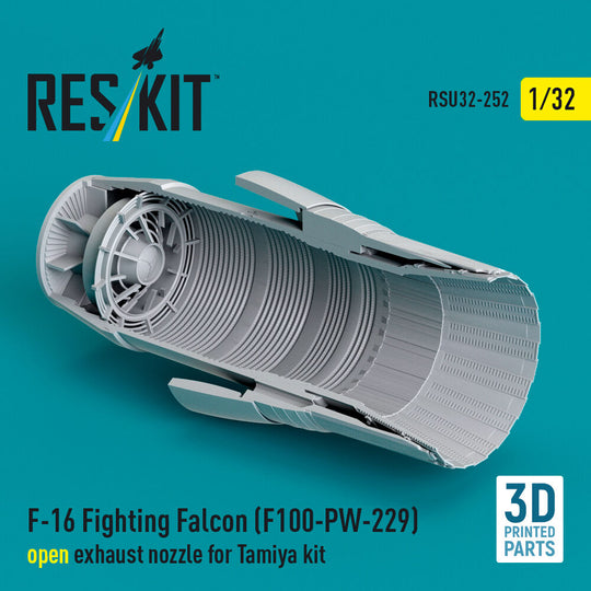 F-16 Fighting Falcon (F100-PW-229) open exhaust nozzle for Tamiya kit (3D Printed)