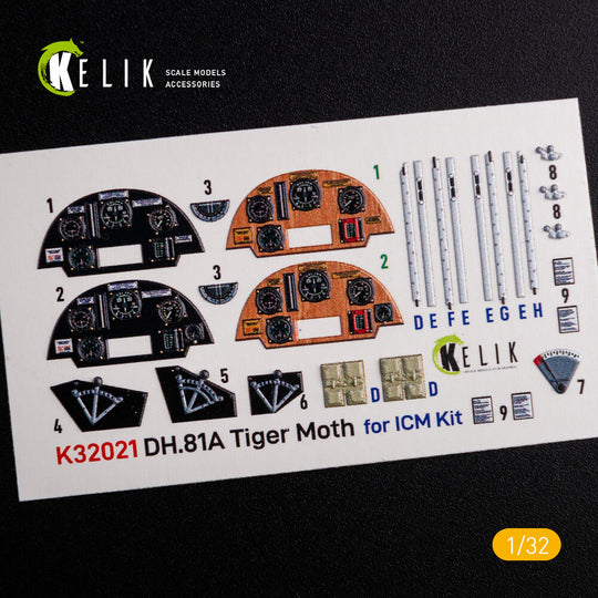 DH.81A Tiger Moth - Interior 3D Decal for ICM kit