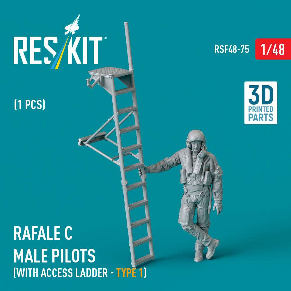 Rafale C male pilot with access ladder (type 1) (1 pcs) (3D Printed)
