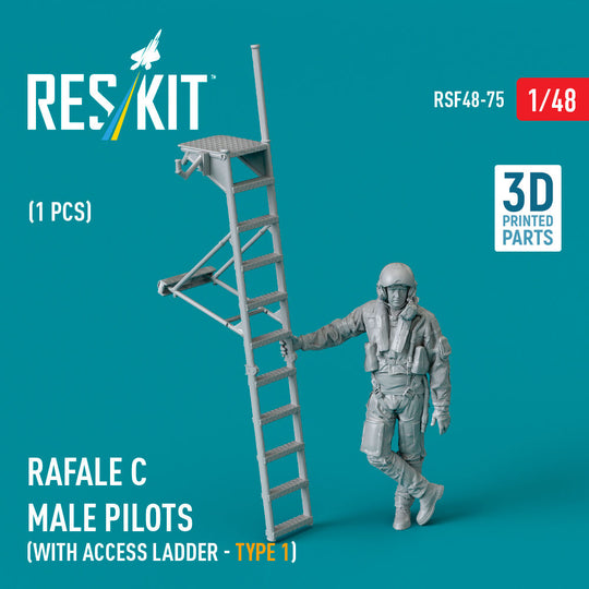 Rafale C male pilot with access ladder (type 1) (1 pcs) (3D Printed)