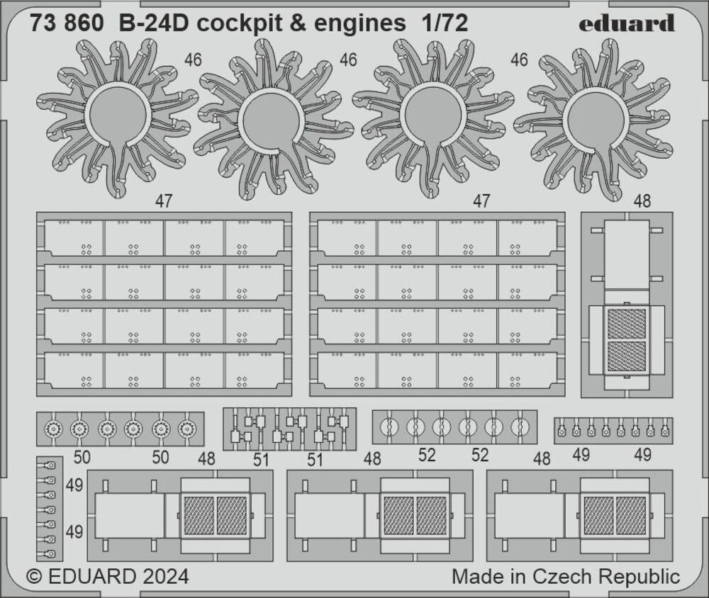 B-24D cockpit & engines for Airfix