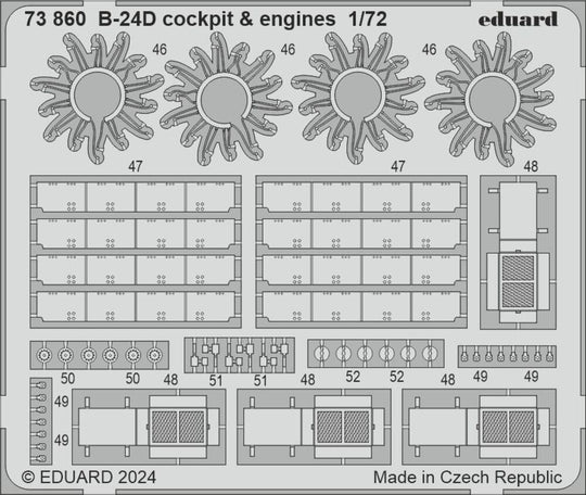 B-24D cockpit & engines for Airfix