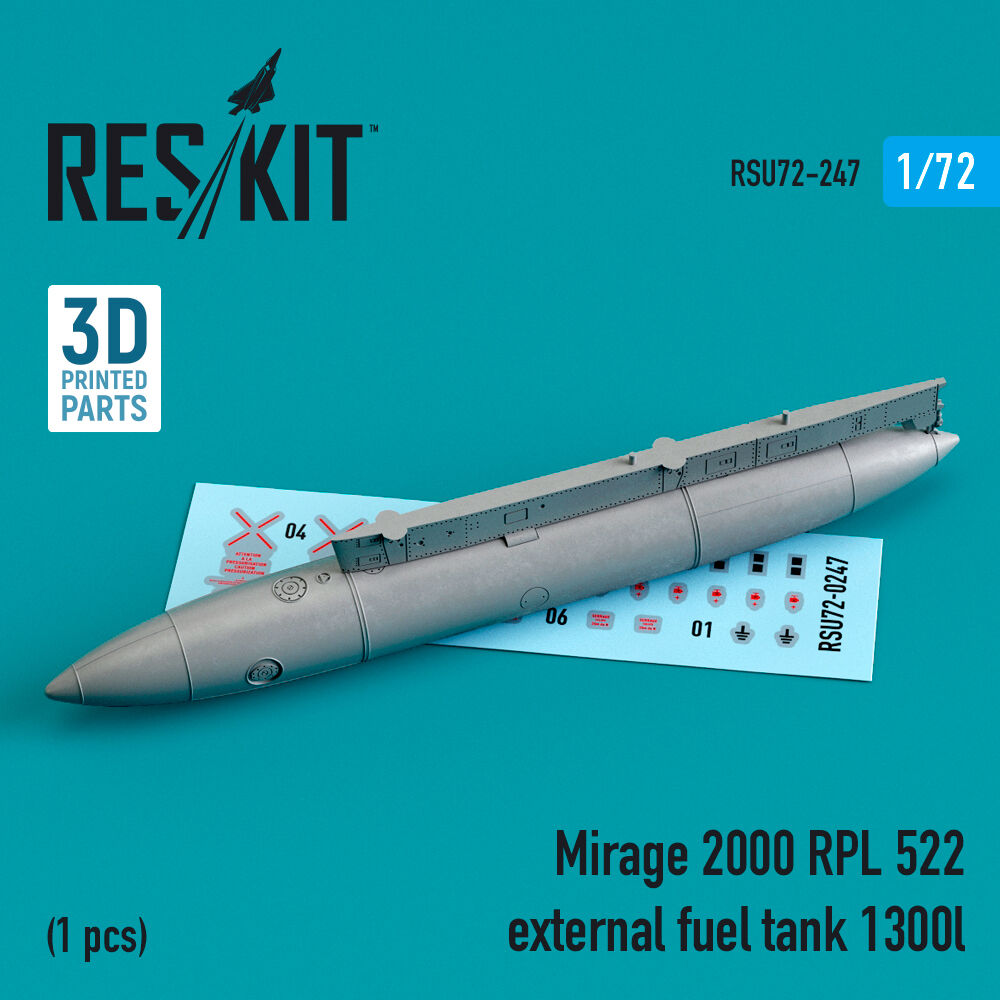 Mirage 2000 RPL 522 external fuel tank 1300lt (3D Printed)