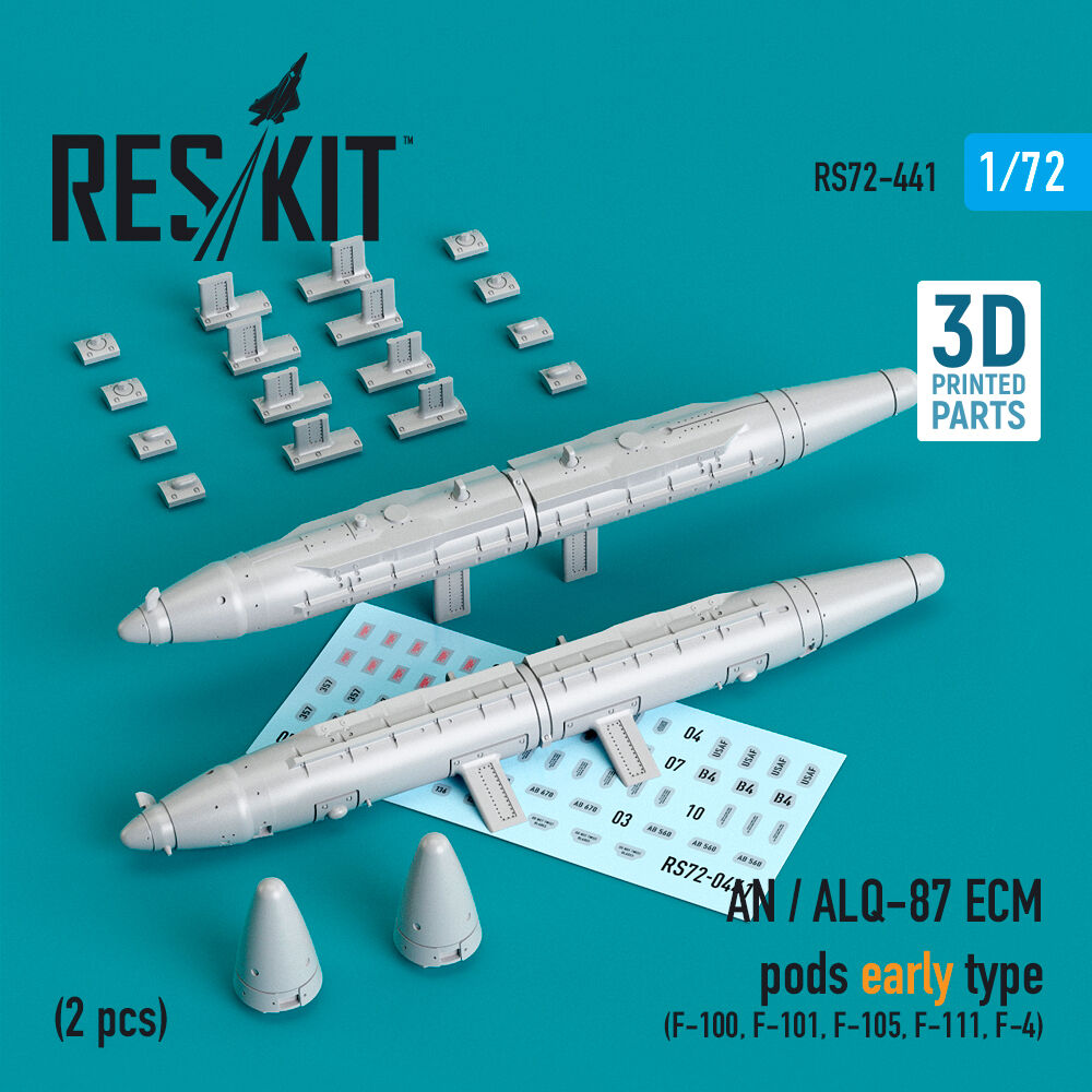 AN / ALQ-87 ECM pods early type (2 pcs) (F-100, F-101, F-105, F-111, F-4) (3D Printed)
