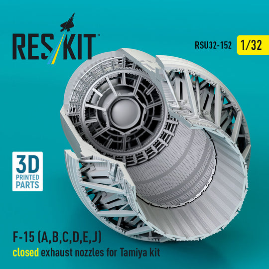 F?15 Eagle/Strike Eagle (A,B,C,D,E early,J) F100-PW-220 closed exhaust nozzles for Tamiya kit (3D Printed)