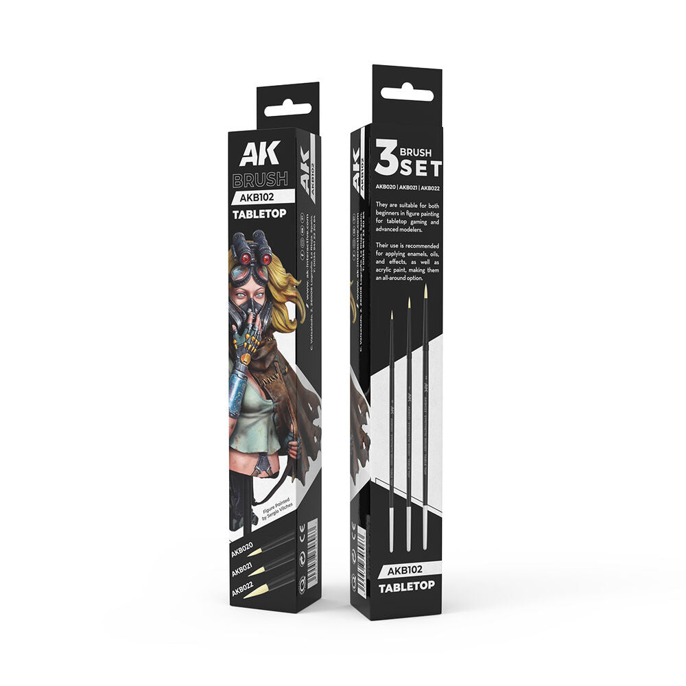 TABLETOP SYNTETHIC BRUSHES SET (3 brushes)