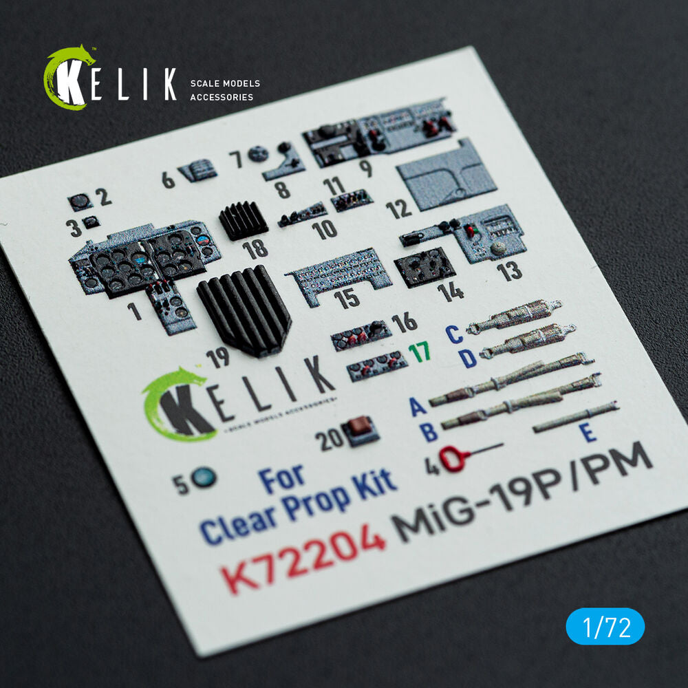 MiG-19P/PM - interior 3D decals for ClearProp kit
