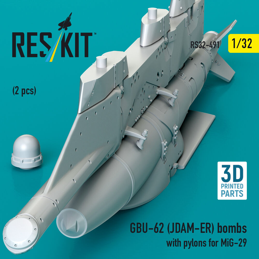 GBU-62 (JDAM-ER) bombs with pylons for MiG-29 (2 pcs) (3D Printed)