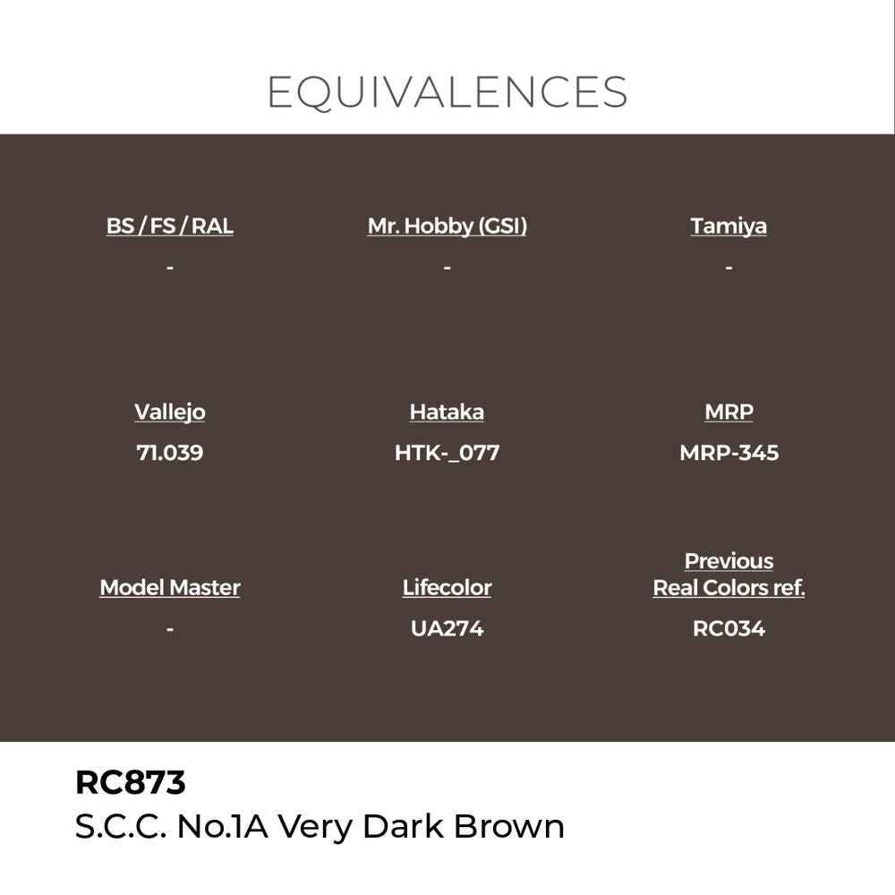 Real Colors: S.C.C. No.1A Very Dark Brown 17 ml.