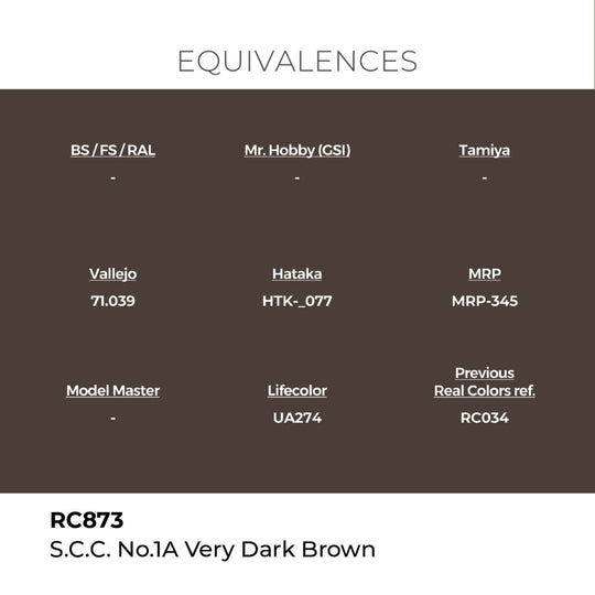 Real Colors: S.C.C. No.1A Very Dark Brown 17 ml.